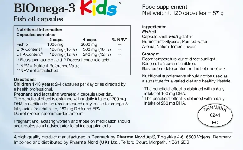  Pharma Nord Bio-Omega3 Kid 80 Capsules : Health & Household